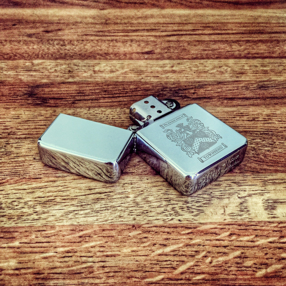 Custom Engravable High Polish Chrome Windproof Lighter