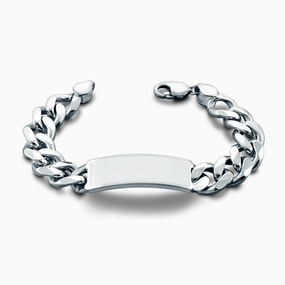 Buy Mens Solid Silver Chunky Curb Bracelet With 11mm Wide Links 2oz, 8.5 &  9 Inch Length, Jewellery Gift for Son, for Him, for Husband, for Dad Online  in India - Etsy