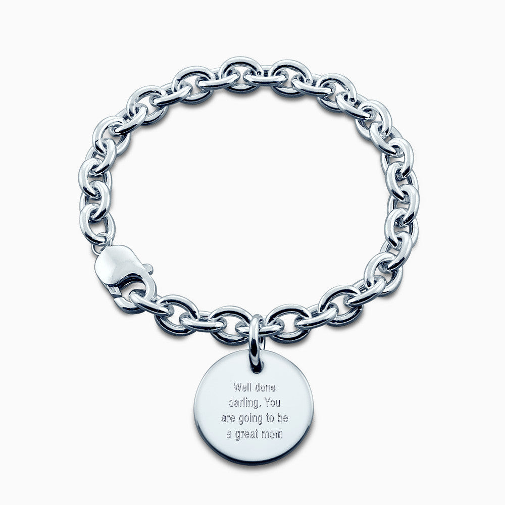 Personalized Baby Bracelet Free Engrave Stainless Steel Chain