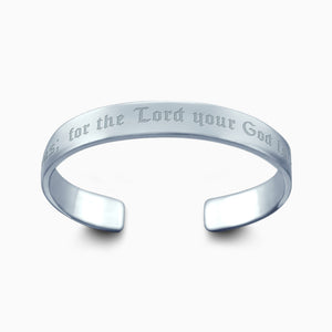 Men's Sterling Silver Cuff Bracelet, 10 mm - Custom Engraved with Bible Verse