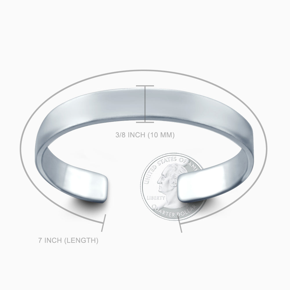 Sterling Silver Personalized Etched Monogram Bangle Bracelet | White | One Size | Bracelets Bangle Bracelets | Monogrammable|Personalized