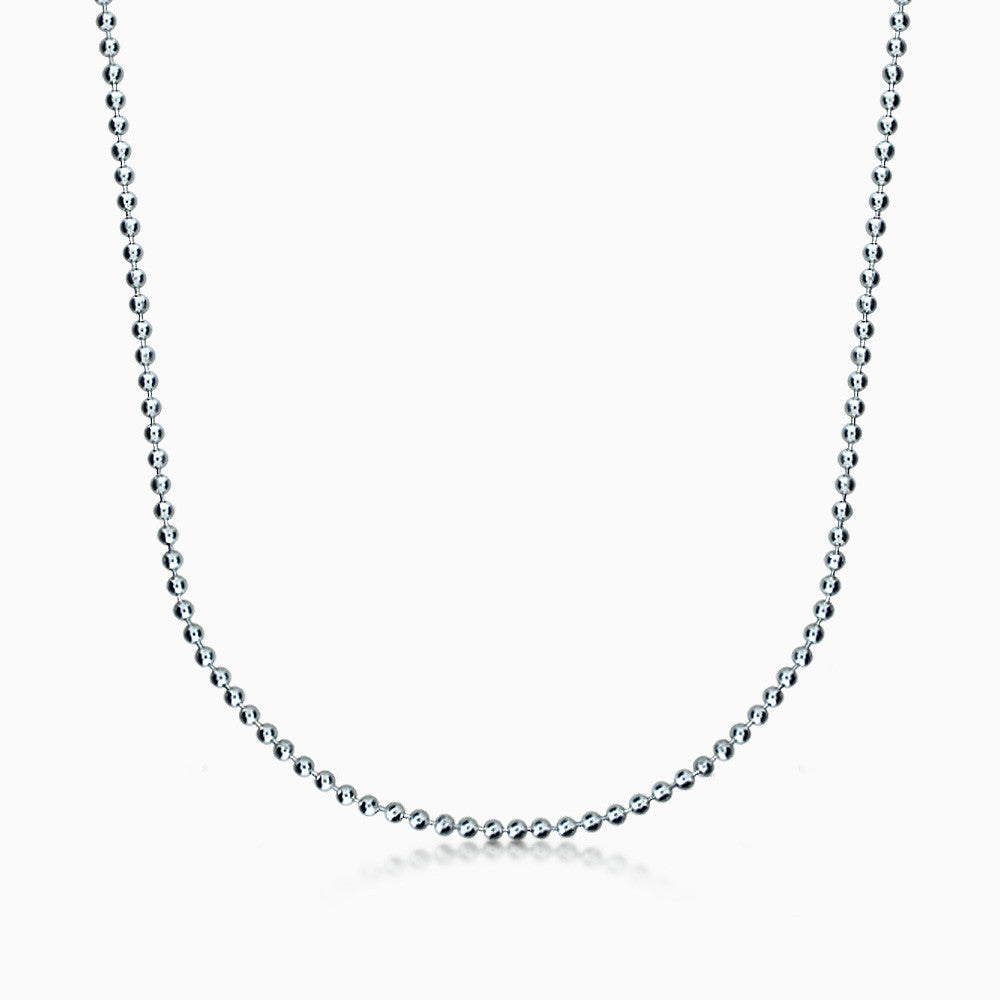 Men's Sterling Silver 3 mm Military Ball Chain Necklace