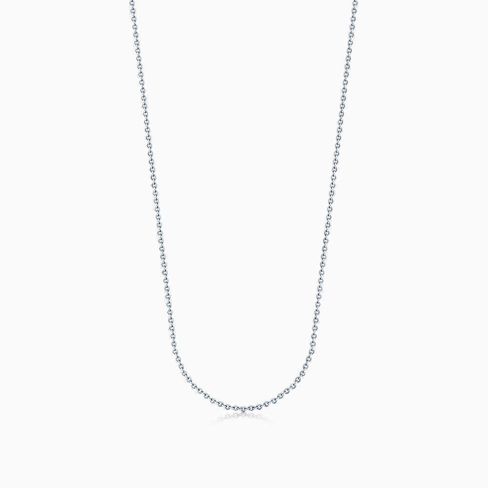 Ladies Sterling Silver 1 mm Cable Link Chain Necklace