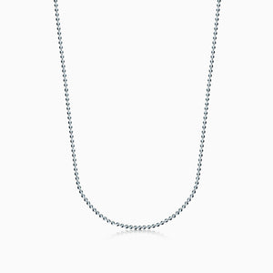 1.5mm Men's 14k White Gold Bead Chain Necklace