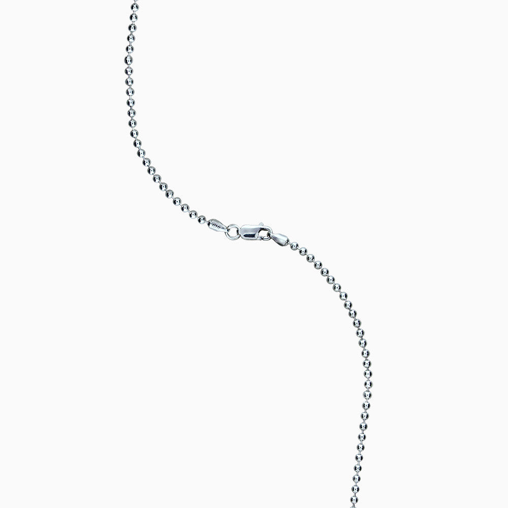 Men's 2mm 14k White Gold Military Ball Chain Necklace