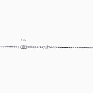 1 mm, 14k White Gold Cable Link Chain with Lobster Clasp