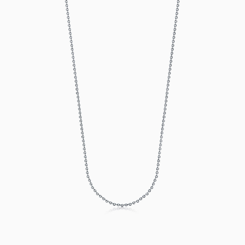 1 mm 14k White Gold Cable Link Chain Necklace