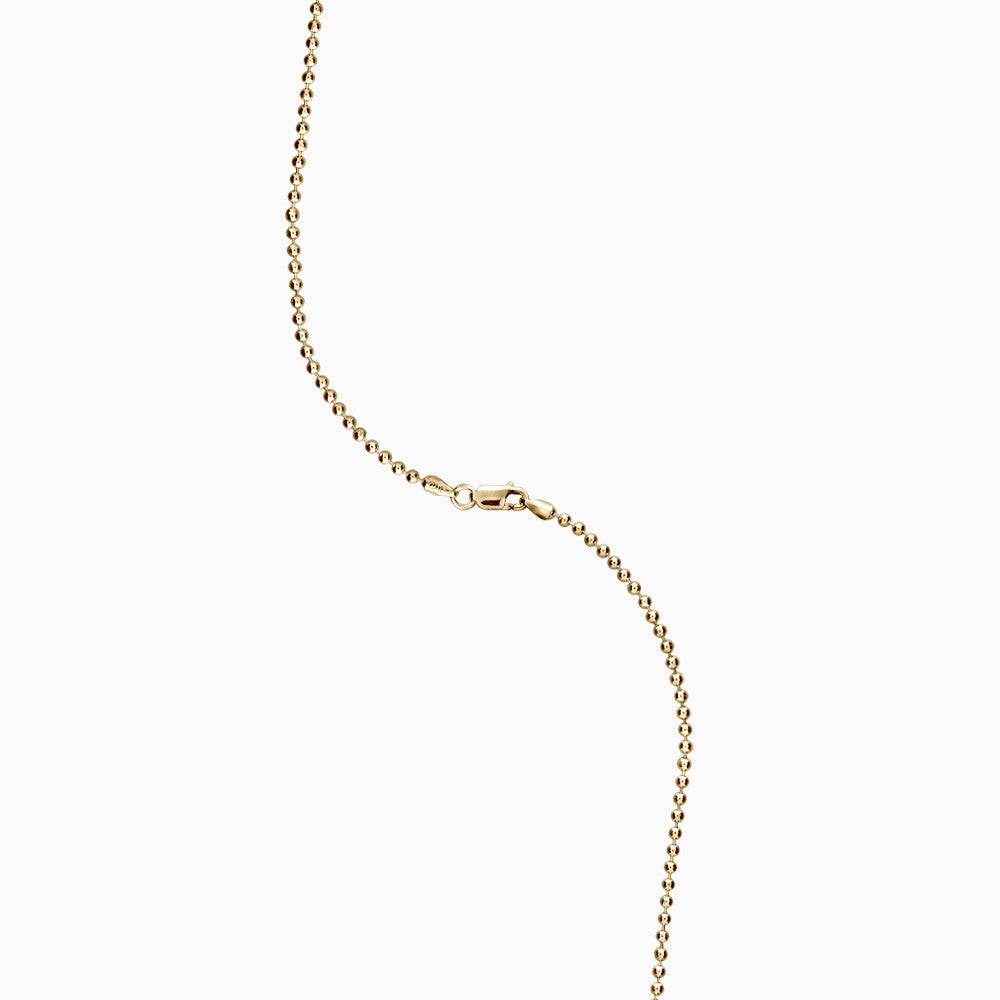 Men's 14k Yellow Gold 1.5 mm Military Ball Chain