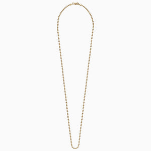 Men's 14k Yellow Gold 2 mm Military Ball Chain with Lobster Clasp - 20 inch