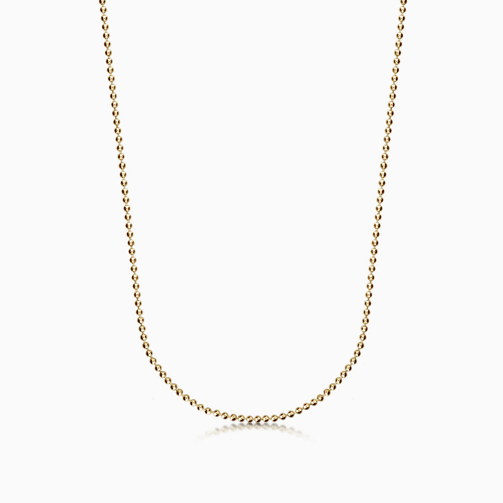 Men's 14k Yellow Gold 1.5 mm Military Ball Chain