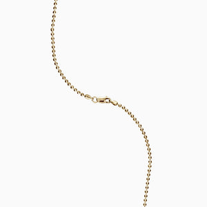 Men's 14k Yellow Gold 2 mm Military Ball Chain Necklace - Lobster Clasp Detail