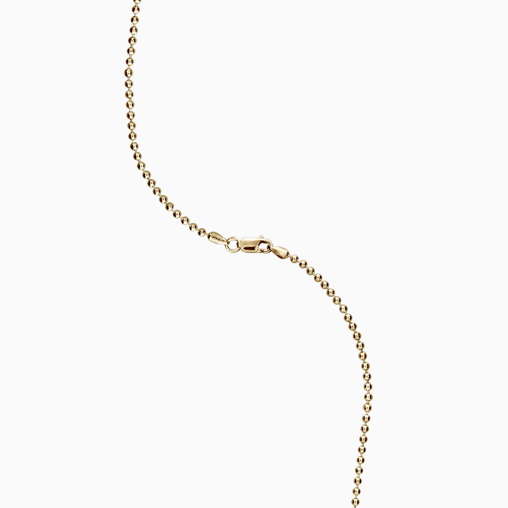 Men's 14k Yellow Gold 2 mm Military Ball Chain - 20 inch