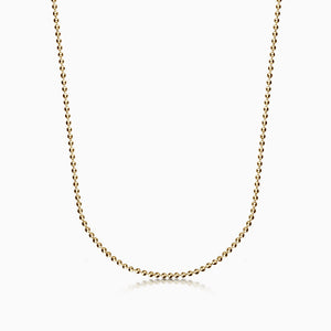 Men's 14k Yellow Gold 2 mm Military Ball Chain Necklace