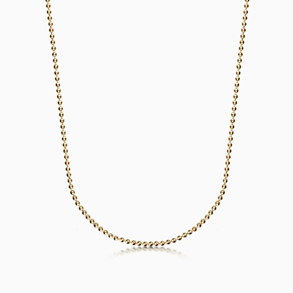 Men's 14k Yellow Gold 2 mm Military Ball Chain Necklace, 20 inch - Sandy  Steven Engravers
