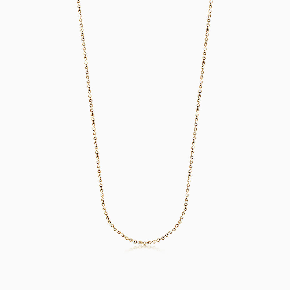 1 mm 14k Yellow Gold Cable Link Chain Necklace