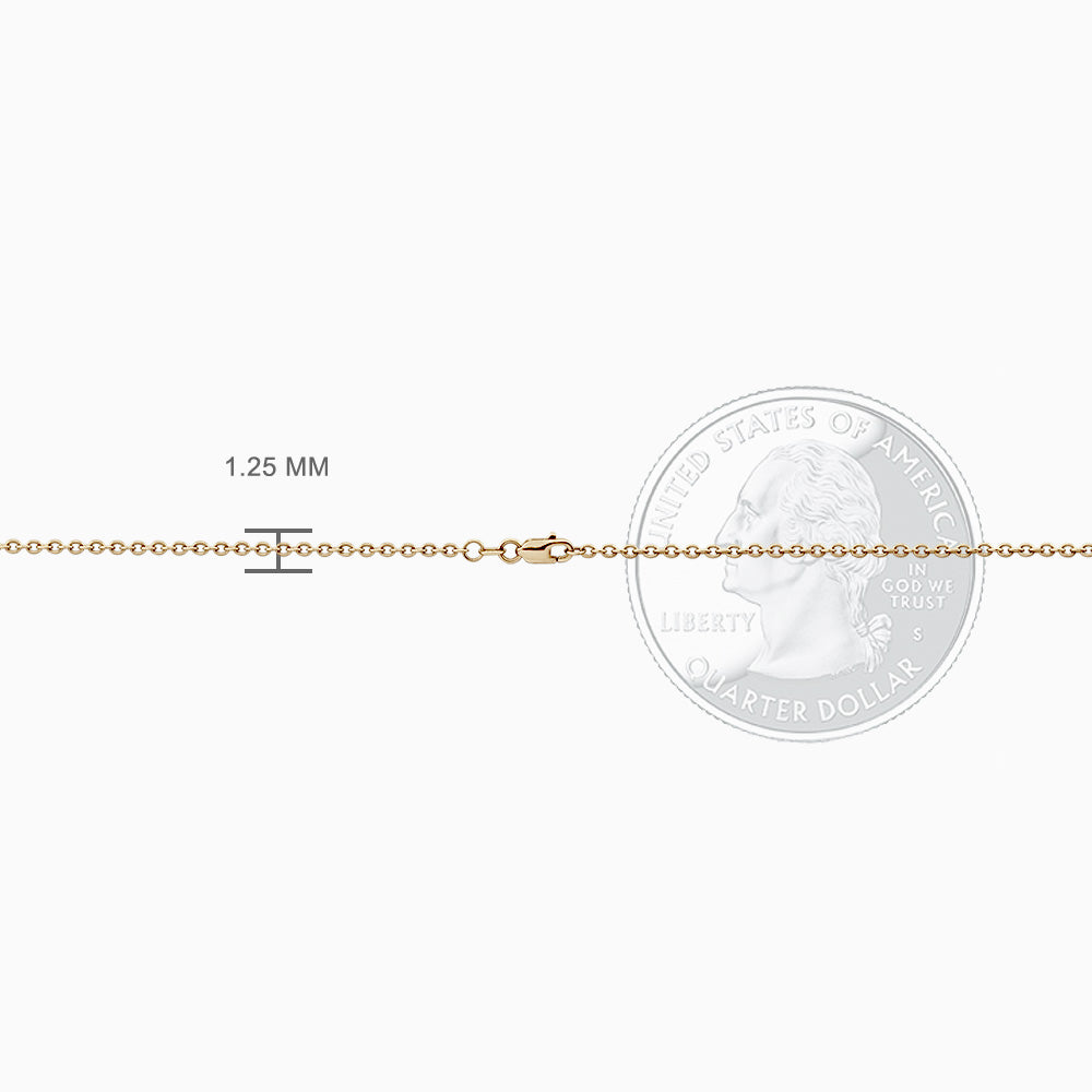 1.25 mm 14k Yellow Gold Cable Link Chain Necklace