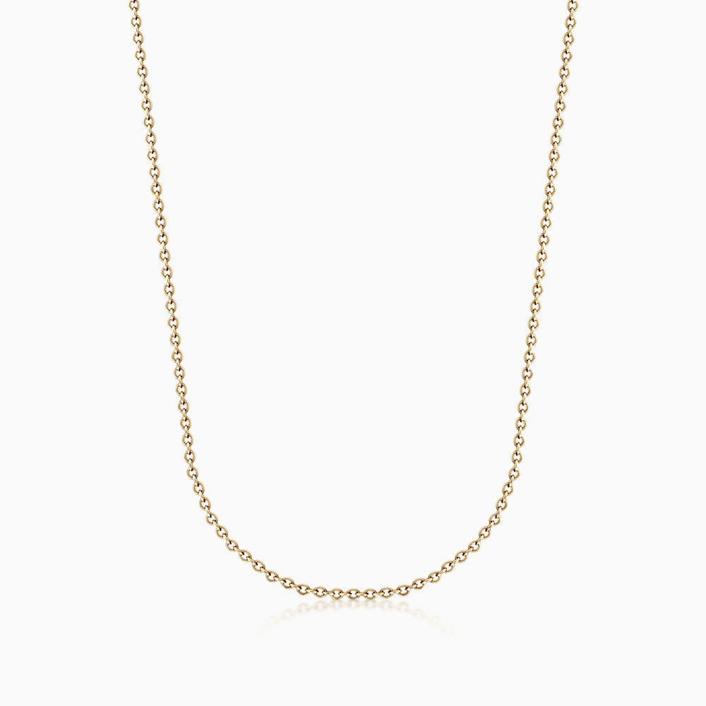 1.5 mm 14k Yellow Gold Cable Link Chain Necklace