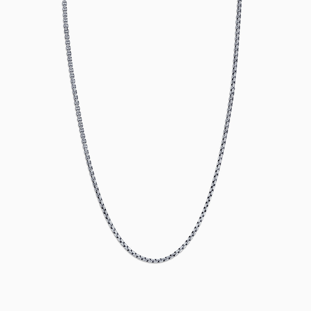 Men's Sterling Silver 2mm Round Box Link Chain Necklace - CSL220510