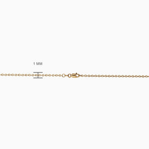 1 mm, 14k Yellow Gold Cable Link Chain with Lobster Clasp