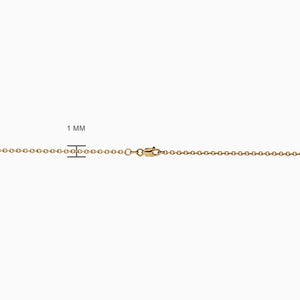 Engravable 7/8 inch 14k Yellow Gold Disc Charm Necklace with Cable Chain - NYG130420 - 1mm Cable Chain