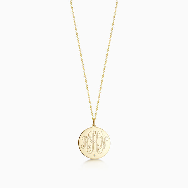 Monogram pendant 2024 necklace gold