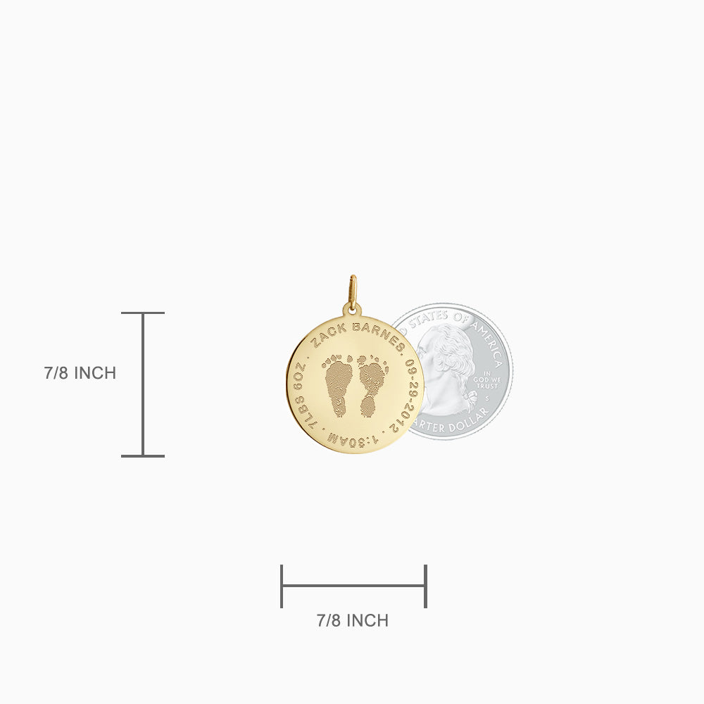 Custom Engraved 7/8 inch 14k Yellow Gold Actual Baby Custom Engraved 7/8 inch 14k Yellow Gold Actual Baby