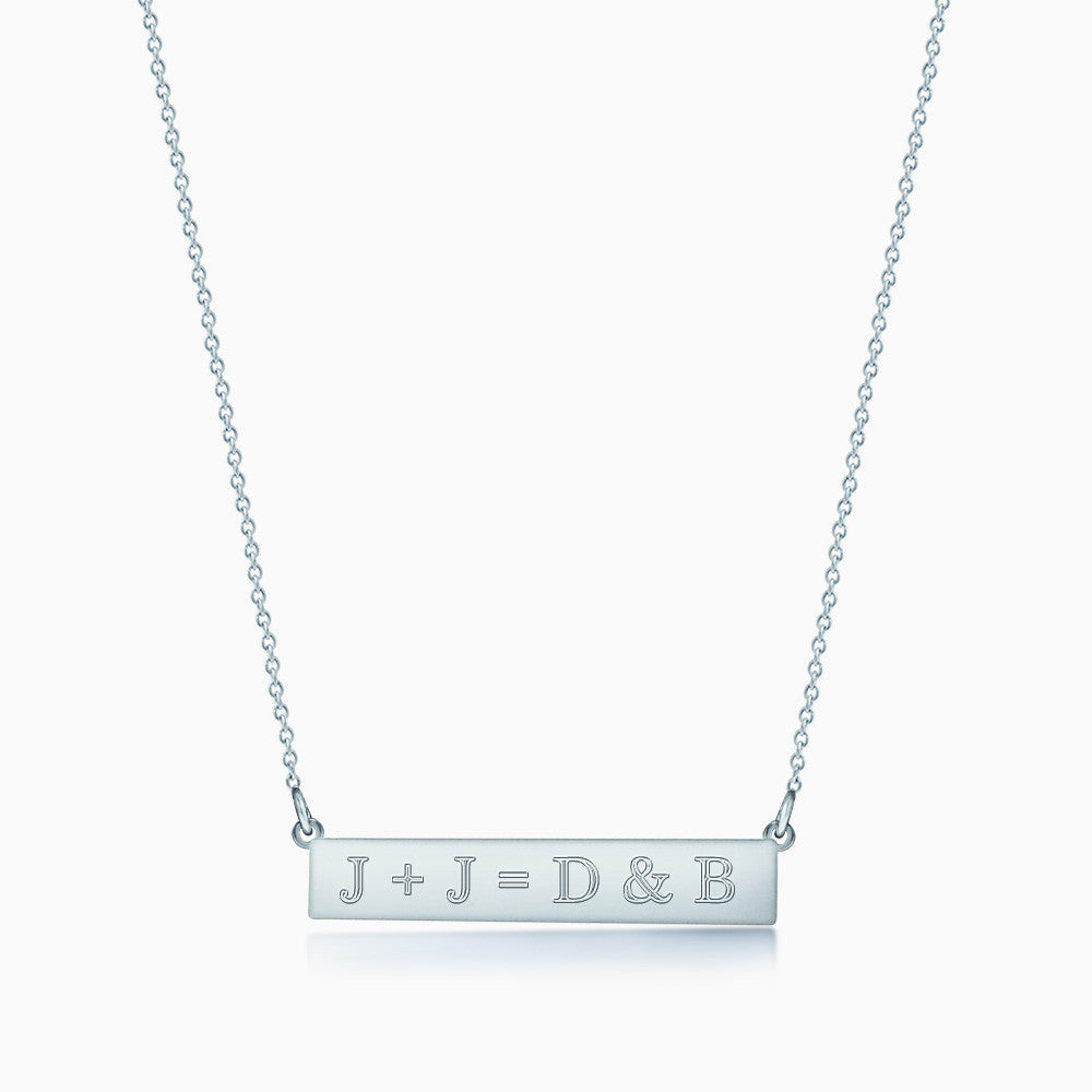 Long Silver Bar Pendant Necklace – Designed by Stacey Jewelry, LLC