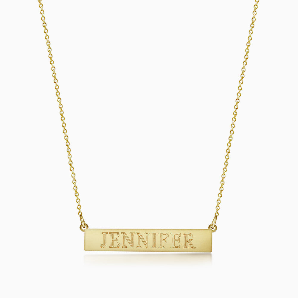 Cursive Name Bar Necklace – Initial Obsession