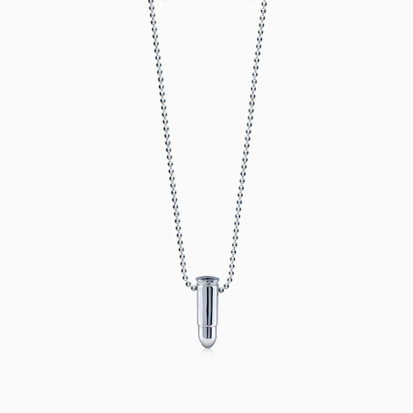 Bold by Priyaasi Silver-Plated Bullet Drop Chain Necklace for Men
