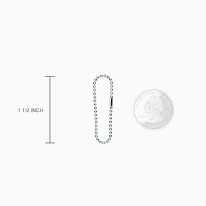 3-inch, 2-mm Sterling Silver Ball Chain Extension Loop Chain for Mens Dog Tags - Size Measurements