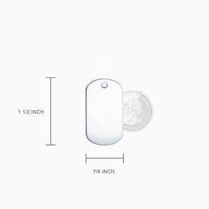 Size Guide for Medium Engravable Sterling Silver Smooth-Edge Dog Tag Slider