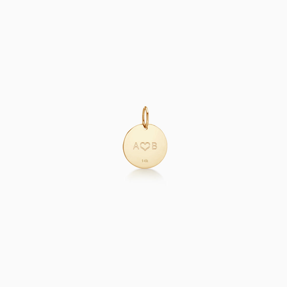 14kt Yellow Gold Unisex Religious Charm Pendant Disc 1/2